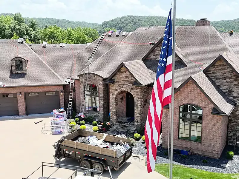 Roof replacement job on high-end home